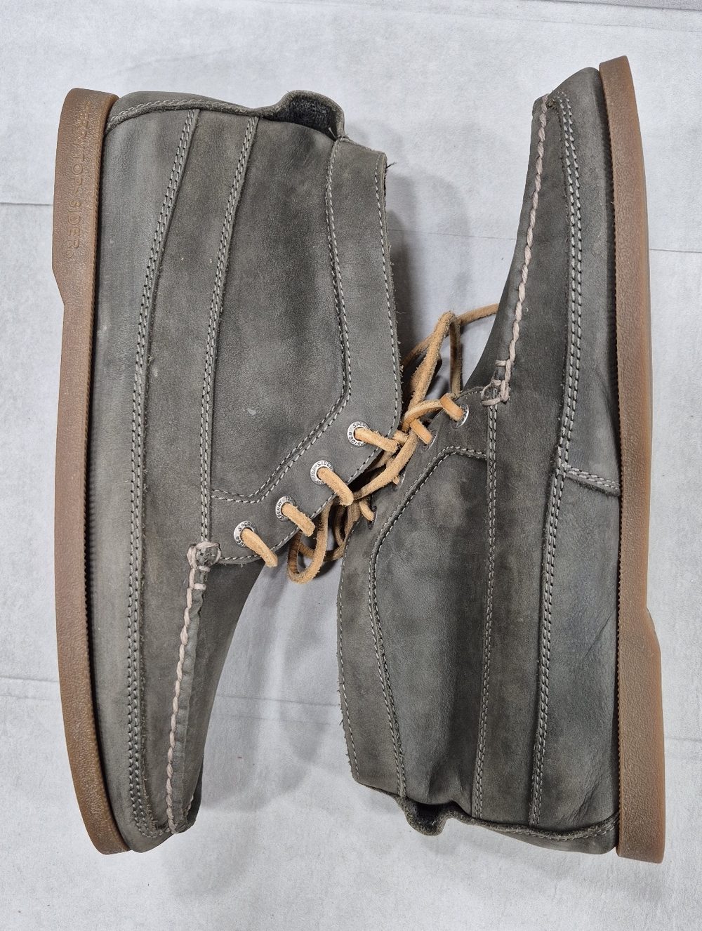 Sperry Top Sider nubuck chukka boots men's 9M olive green soft leather nautical - Picture 7 of 15